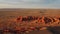 Aerial view of Bayanzag flaming cliffs in Mongolia