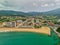 Aerial view of beach in Bakio.