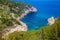 Aerial view of the beach Cala de Deia