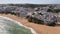 Aerial view of the beach, cliffs and white architecture of Albufeira, Portugal