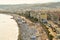 Aerial view of the beach, coast and city, Nice, South of France