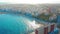 Aerial view of beach and coast, Costa blanca coast, sunset