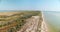 Aerial view of Beach coastline in Kiliya region, Ukrainian Bessarabia