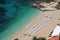 Aerial view of a beach in Dubrovnik