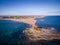 Aerial view of the beach of Isola delle Correnti, Sicily, Italy