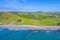 Aerial view of a Beach at Kaka point in New zealand