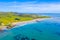 Aerial view of a Beach at Kaka point in New zealand