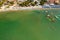 Aerial view of the beach in Medulin town, Croatia
