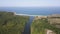 Aerial view of beach at the mouth of the Veleka River, Sinemorets village, Bulgaria