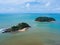 Aerial view of beach at Phra Thong Island