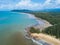 Aerial view of beach at Phra Thong Island