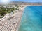 Aerial view of the beach resort at Varkiza, south Athens coast