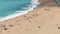 Aerial view of beach of `Sant Pol de Mar`.Time lapse.