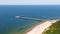 Aerial view of the beach and sea shore in Palanga, Lithuania.