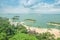 Aerial view of beach in Sentosa island, Singapore