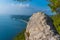 Aerial view of beaches at Sirolo in Italy