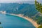 Aerial view of beaches at Sirolo in Italy