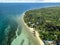 Aerial view of beauiful Quinale Beach in Anda, Bohol, Philippines