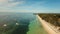 Aerial view beautiful Alona beach on a tropical island Bohol. Philippines.