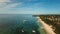 Aerial view beautiful Alona beach on a tropical island Bohol. Philippines.