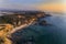 Aerial view of the beautiful Alteirinhos Beach at Zambujeira do Mar, Alentejo