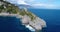 Aerial view of beautiful amalfi coast at southern italy