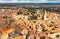 Aerial view of beautiful architecture of Salamanca with Main Square and Holy Spirit Church, Spain