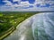 Aerial view of beautiful beach of Cape Bridgewater, Victoria, Australia.