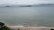 Aerial view of a beautiful beach on a tropical weather