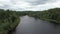 Aerial view of a beautiful Canadian forest river