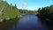 Aerial view of a beautiful Canadian forest river