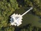 An aerial view of Beautiful Church at Luang Pho Sot Thammakayaram temple in Ratchaburi