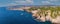 Aerial view of the beautiful coast in Costa Brava of Span in the  town of Palamos in Spain