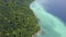 Aerial view beautiful coastline of Manukan Island