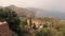 Aerial view of the beautiful coastline of Taormina, Sicily, Italy