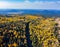 Aerial view of the beautiful fall color around the famous Arizona Snowbowl