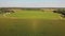 Aerial view of beautiful farm fields. Summer Landscape.