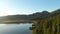 Aerial View of Beautiful Glacier Lake in the Canadian Mountain Landscape