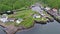 Aerial view of the beautiful historic harbour village of Crinan