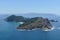 Aerial view of a beautiful island seascape