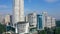 Aerial view of beautiful Jakarta downtown under blue sky at morning time