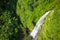 Aerial view of beautiful Kaeng Yuy waterfall at Vang Vieng , Laos. Southeast Asia. Photo made by drone from above. Bird eye view