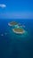 Aerial view of beautiful Koh Nang Yuan island in Thailand