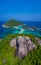 Aerial view of beautiful Koh Nang Yuan island in Thailand