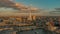 Aerial view of the beautiful landmarks of London, United Kingdom under a soft evening light