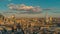 Aerial view of the beautiful landmarks of London, United Kingdom under a soft evening light