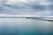 Aerial view of the beautiful Mackinaw Bridge. The largest suspended bridge in America