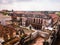 Aerial view of the beautiful mansions in the village of Kanadukathan in Chettinad