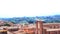 Aerial view of beautiful Medieval cityscape of Siena in Tuscany Italy