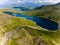 Aerial view of a beautiful mountain lack on the flanks of Mount Snowdon, Wales Llyn Llydaw, Snowdonia